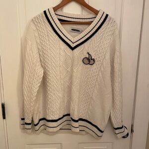 Women's V-Neck Sweater - Cream